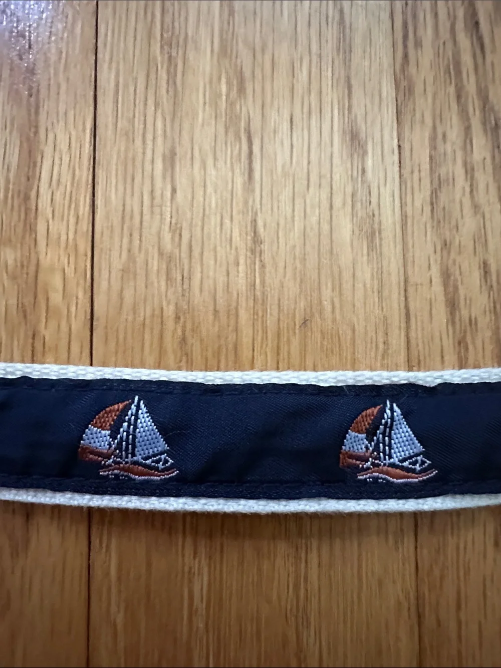 Navy Sailboat youth belt with Cream Trim